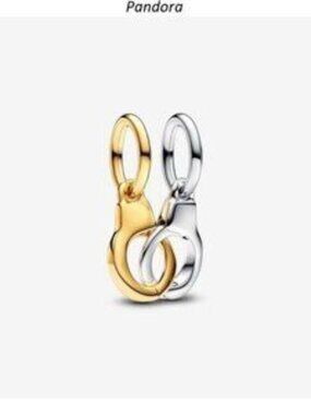 Authentic Openable and Splittable Handcuffs Dangle Pandora Charm